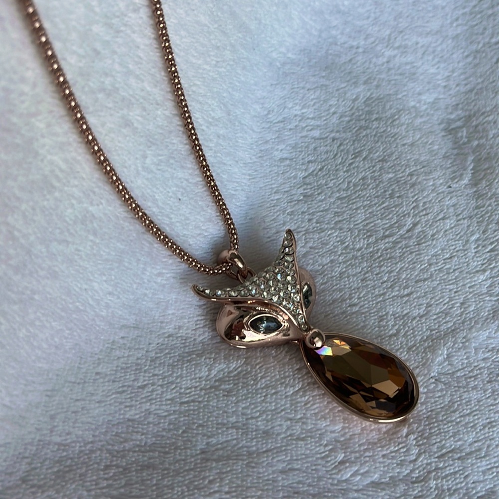 Embellished Fox Pendant Necklace